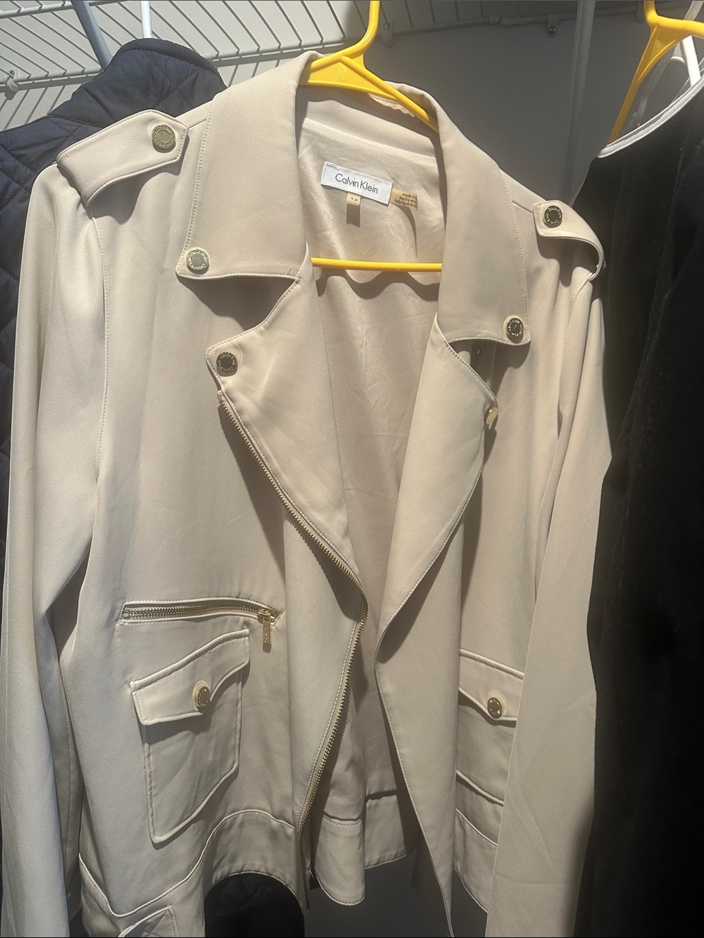 Calvin Klein Beige Utility Trench Jacket